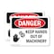 Signmission Keep Hands Out Of Machinery Danger Sign, Plastic, 10in W x 7in L, 2PK OS-2PACK-DS-P-710-L-1394 - alternate 1